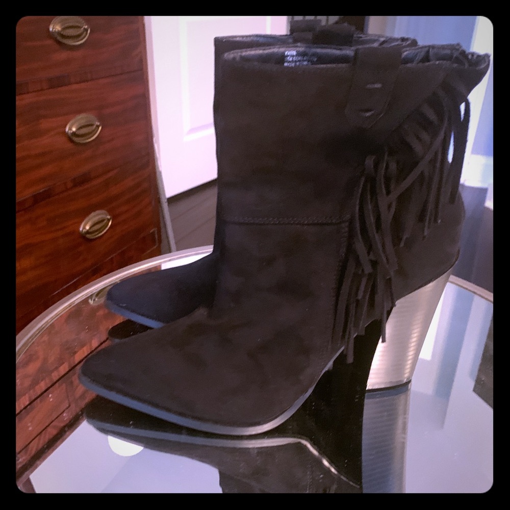 NEW Black Fringe Boots